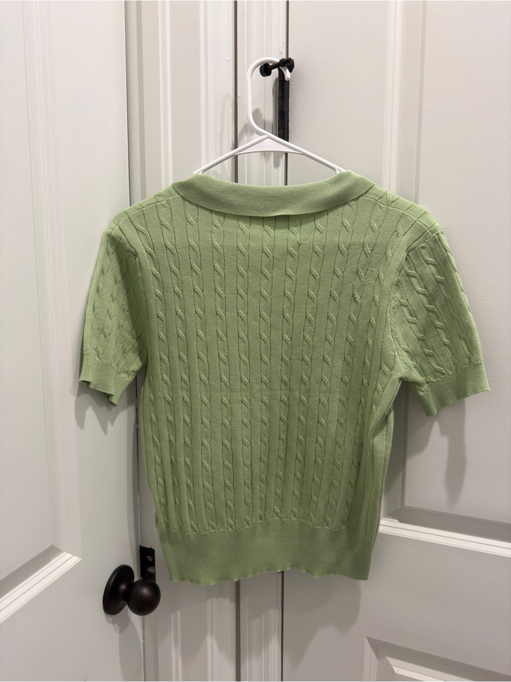 Polo Light Green Cable-Knit Polo Shirt - Picture 2 of 2